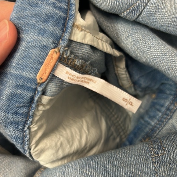 Women's Light Blue Denim Jumpsuit free people size small missing a button - Picture 11 of 13